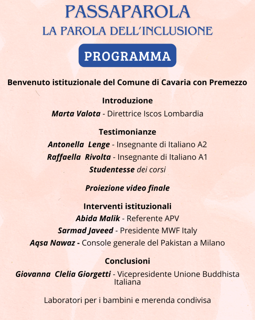 Programma Festa finale Progetto Passaparola 2024